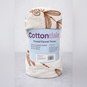 Cottondale Printed Flannel Throw Blanket 50” x 60” Soft Plush Cozy